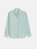 Jo Shirt In Double Guaze In Green White
