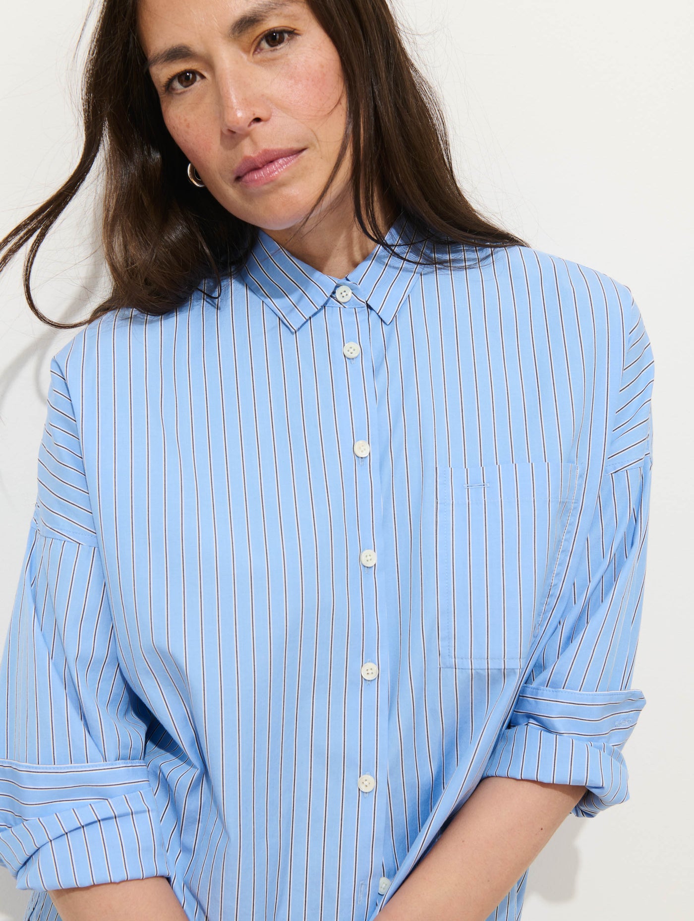 Jo Striped Shirt In Cotton Poplin