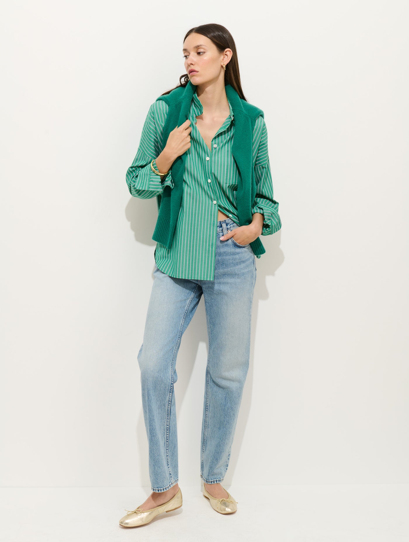Jo Striped Shirt In Cotton Poplin