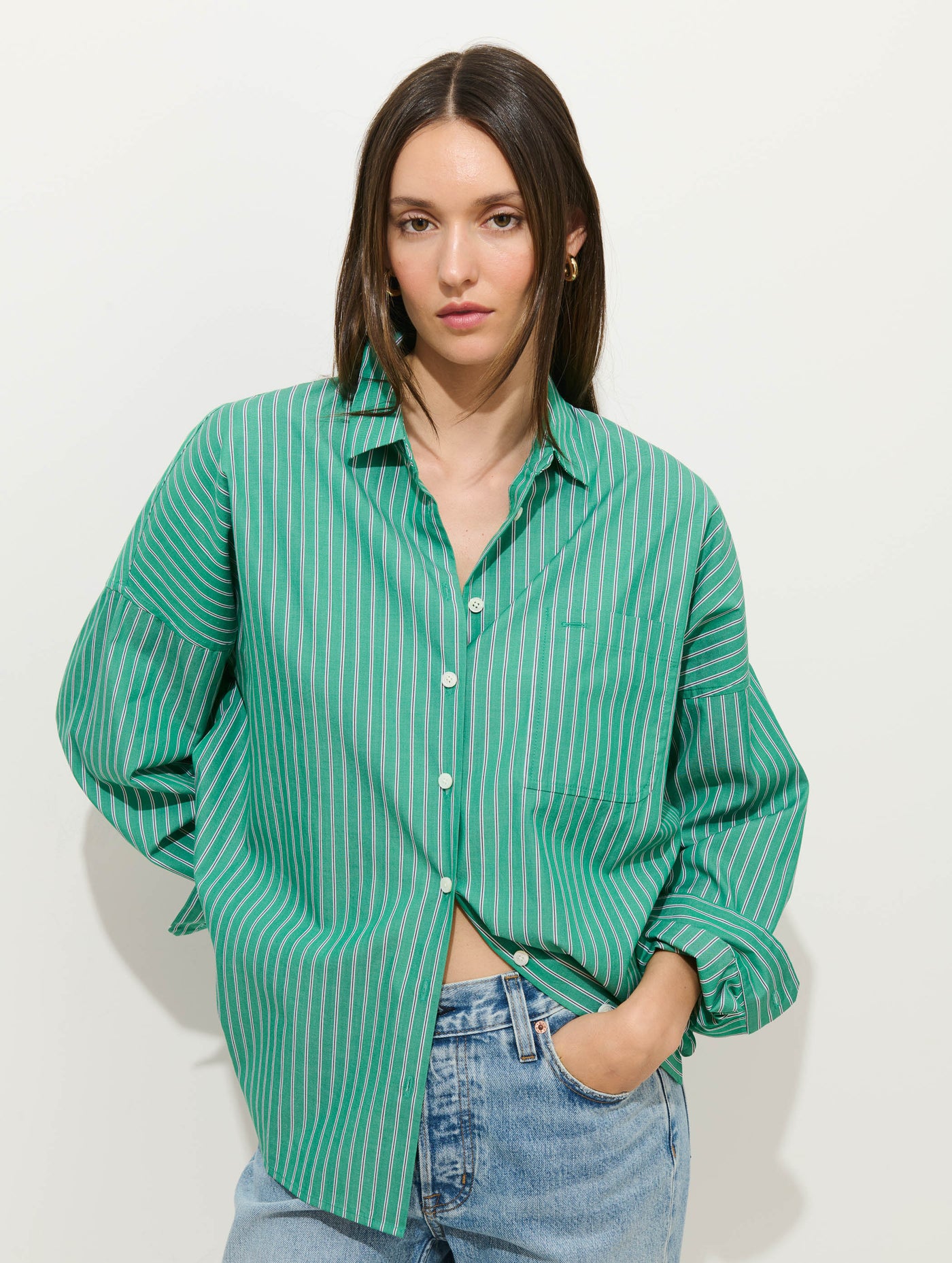 Jo Striped Shirt In Cotton Poplin