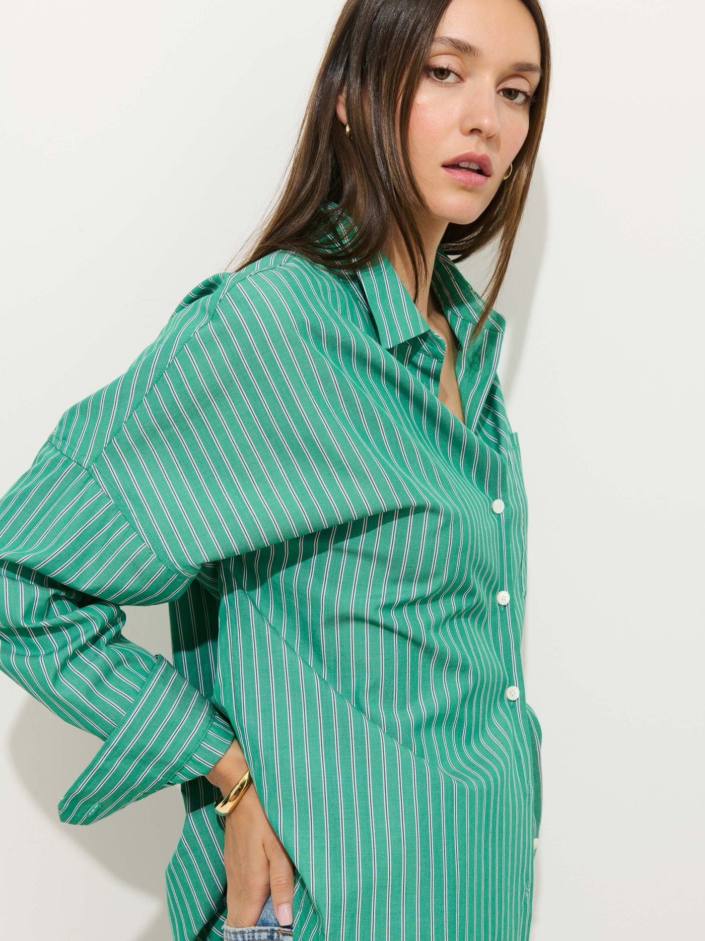 Jo Striped Shirt In Cotton Poplin