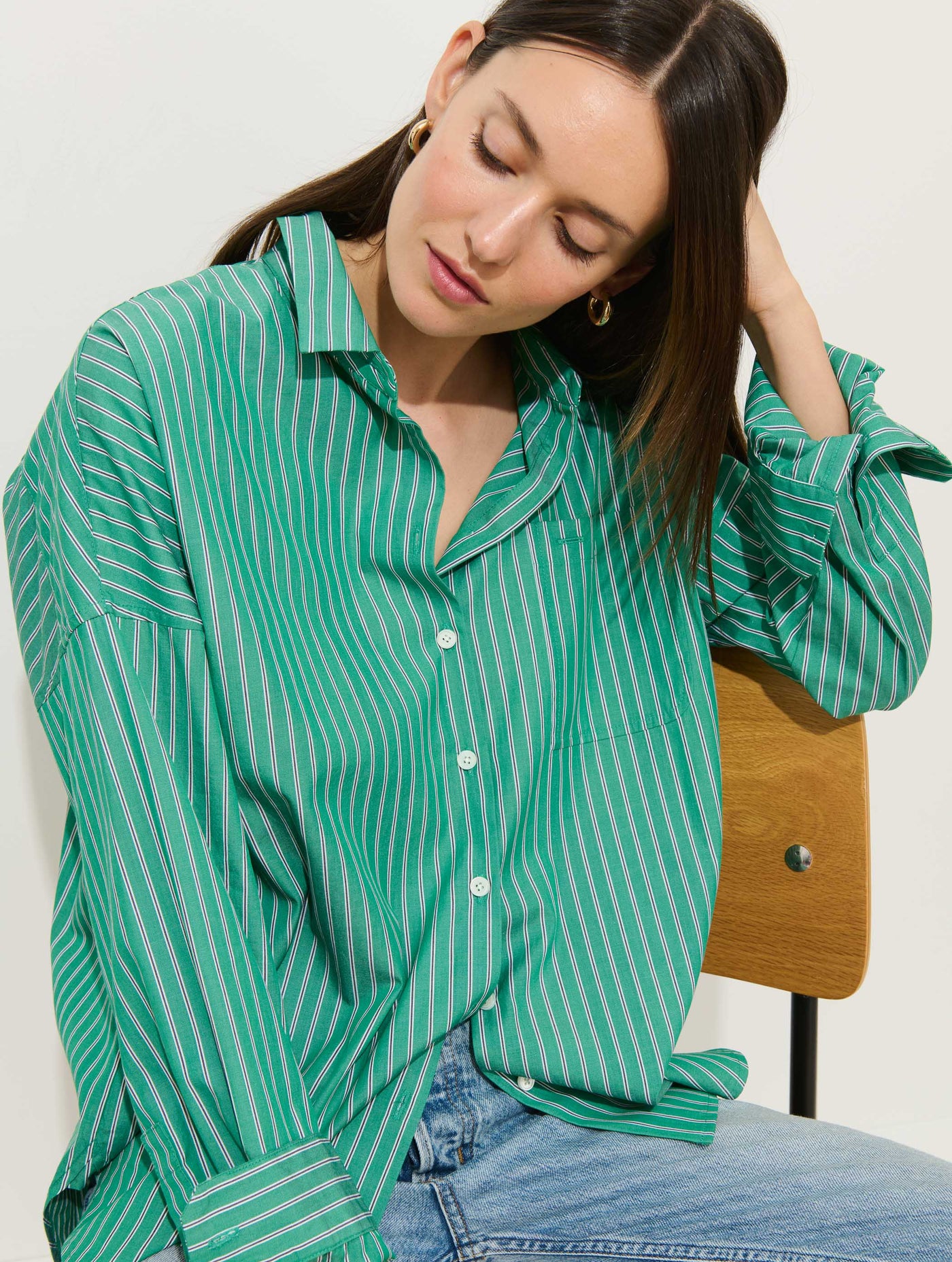 Jo Striped Shirt In Cotton Poplin