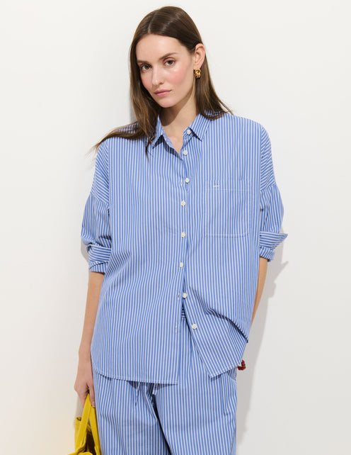 Jo Striped Shirt In Cotton Poplin