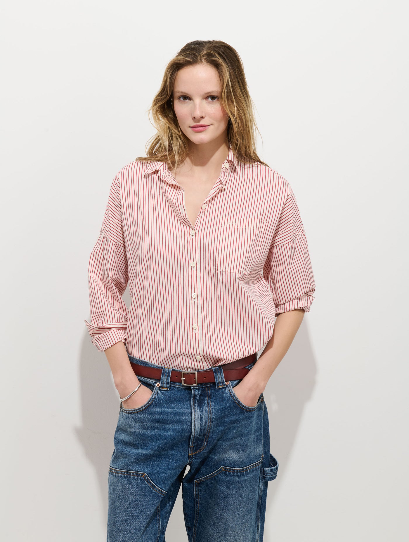 Jo Striped Shirt In Cotton Poplin