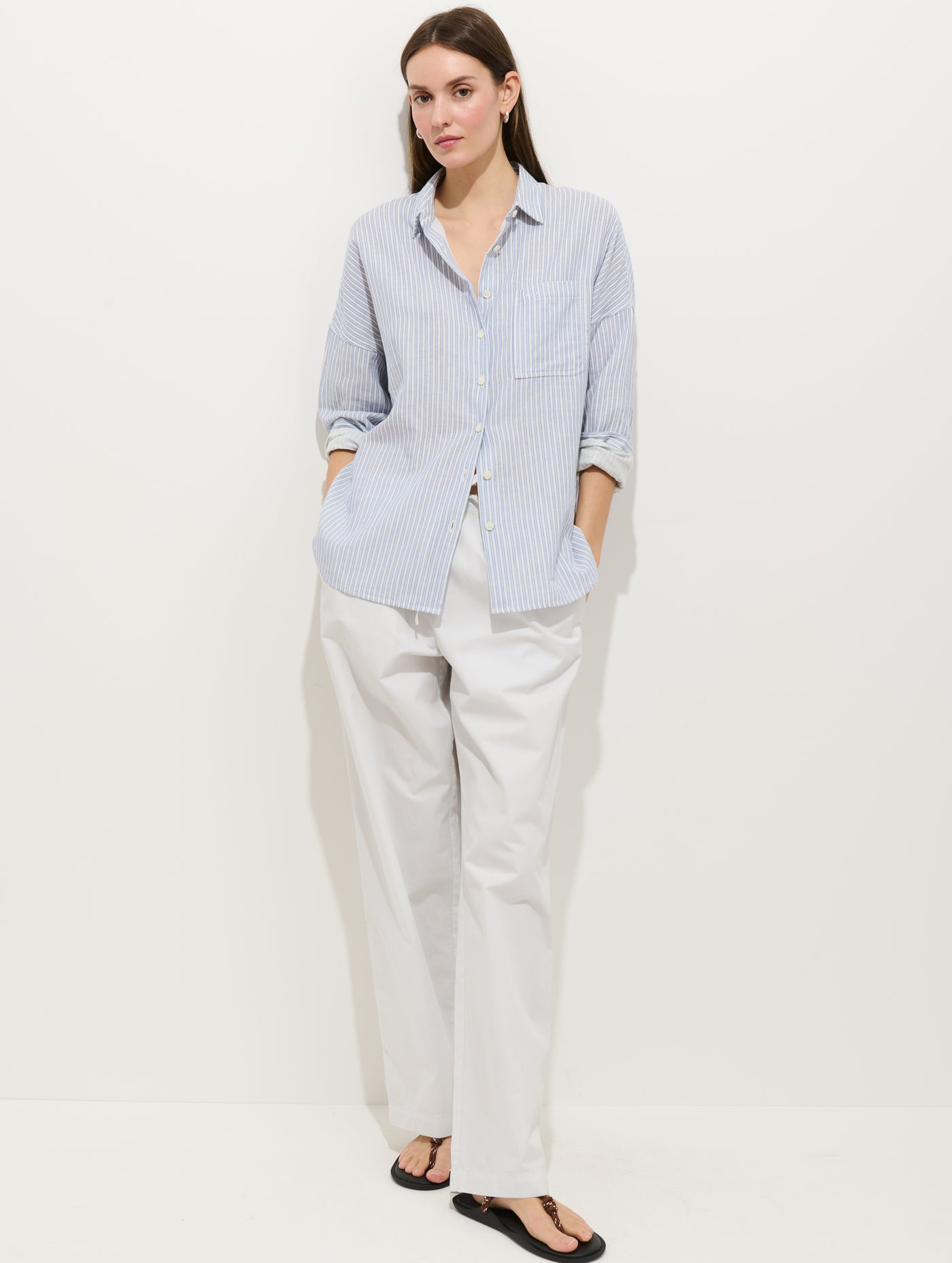 Jo Shirt In Double Gauze Stripe
