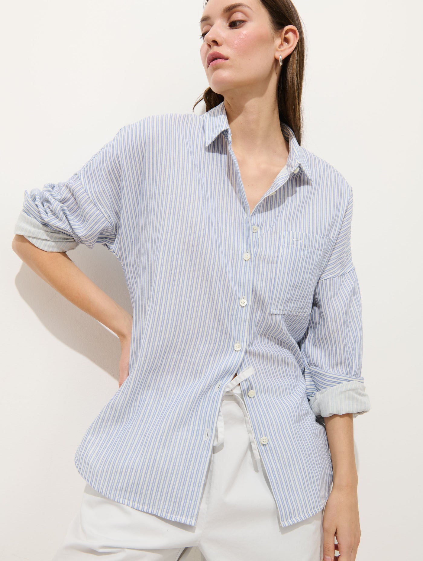 Jo Shirt In Double Gauze Stripe