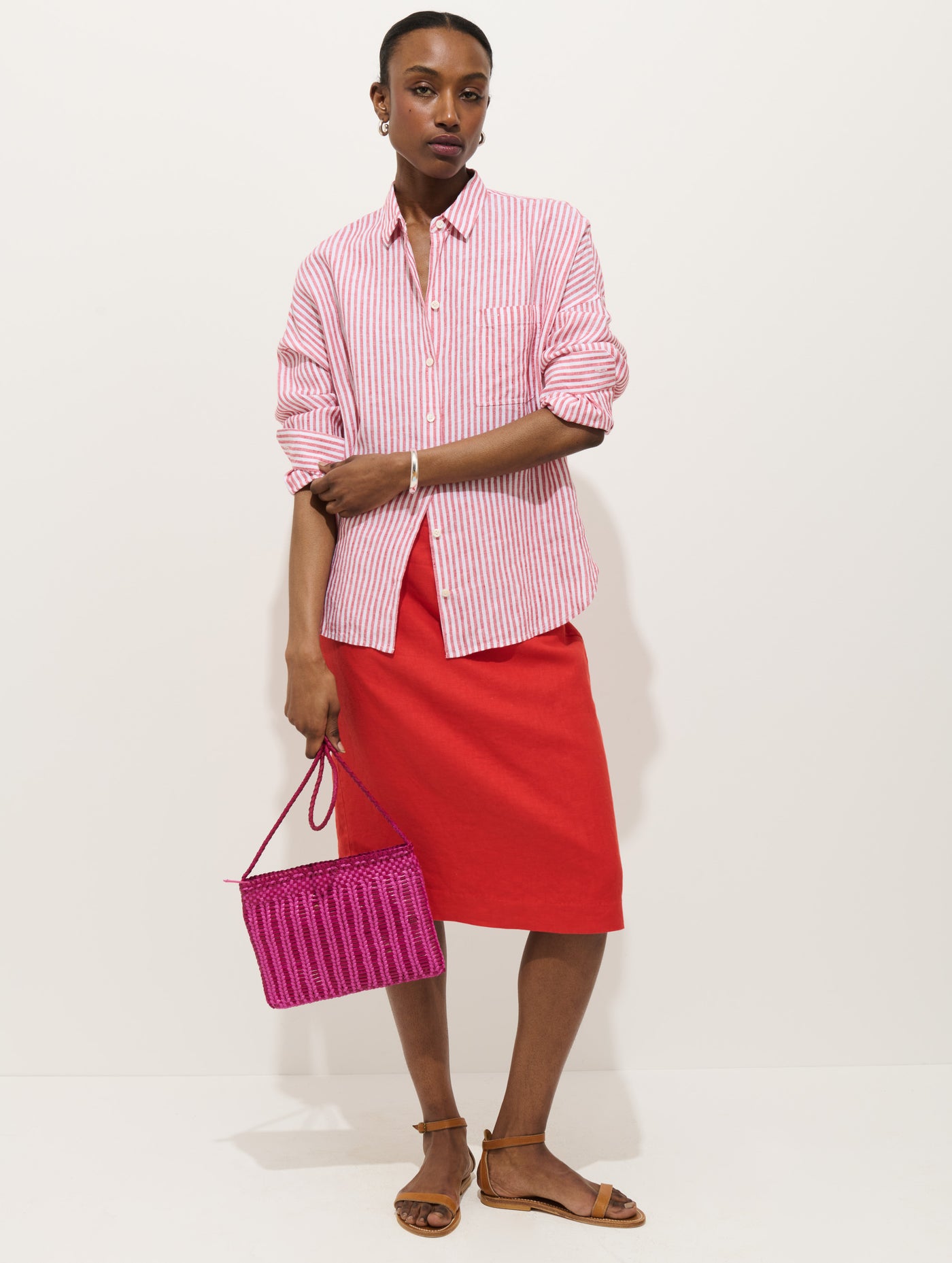 Jo Striped Shirt In Linen