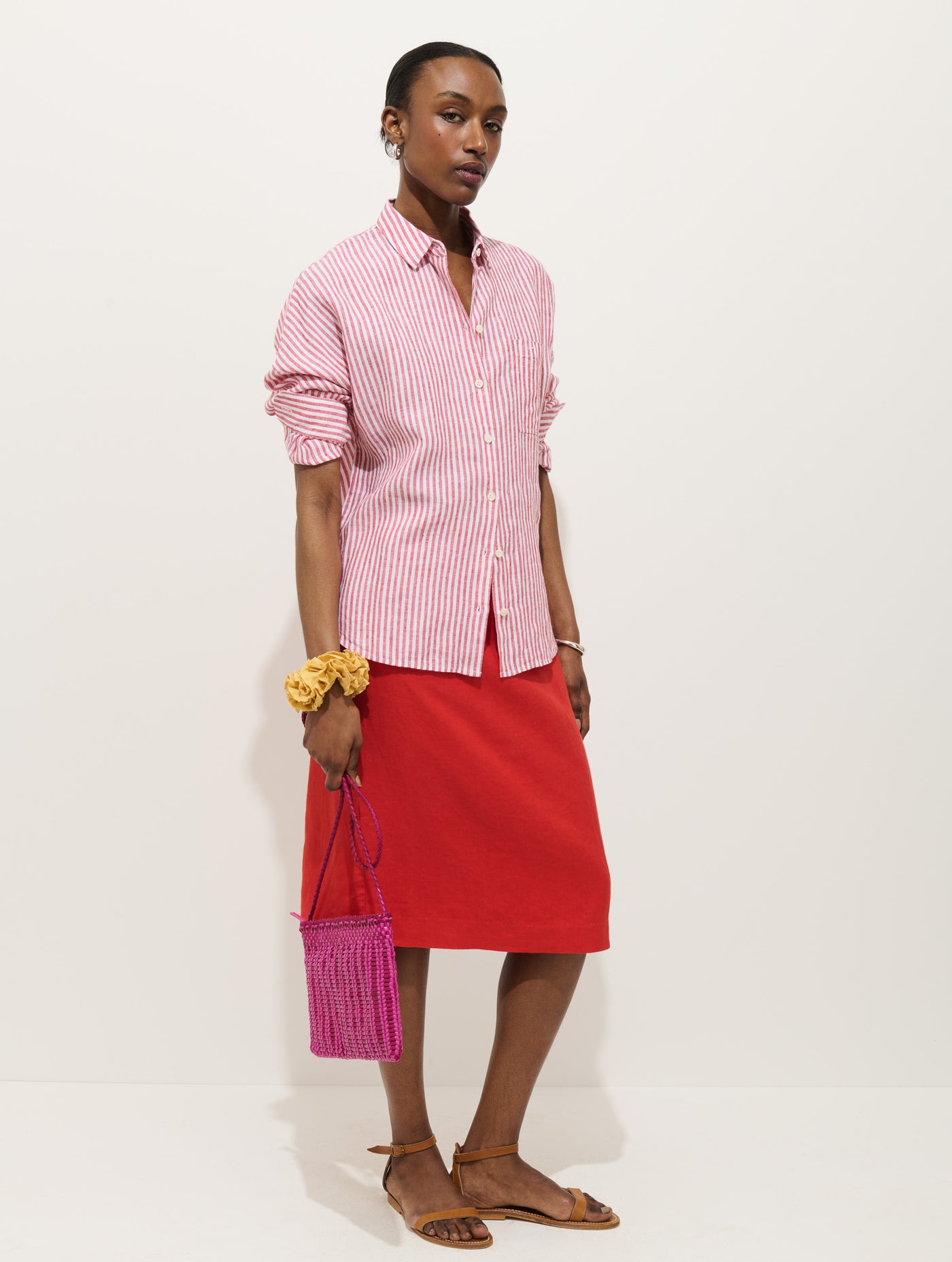 Jo Striped Shirt In Linen