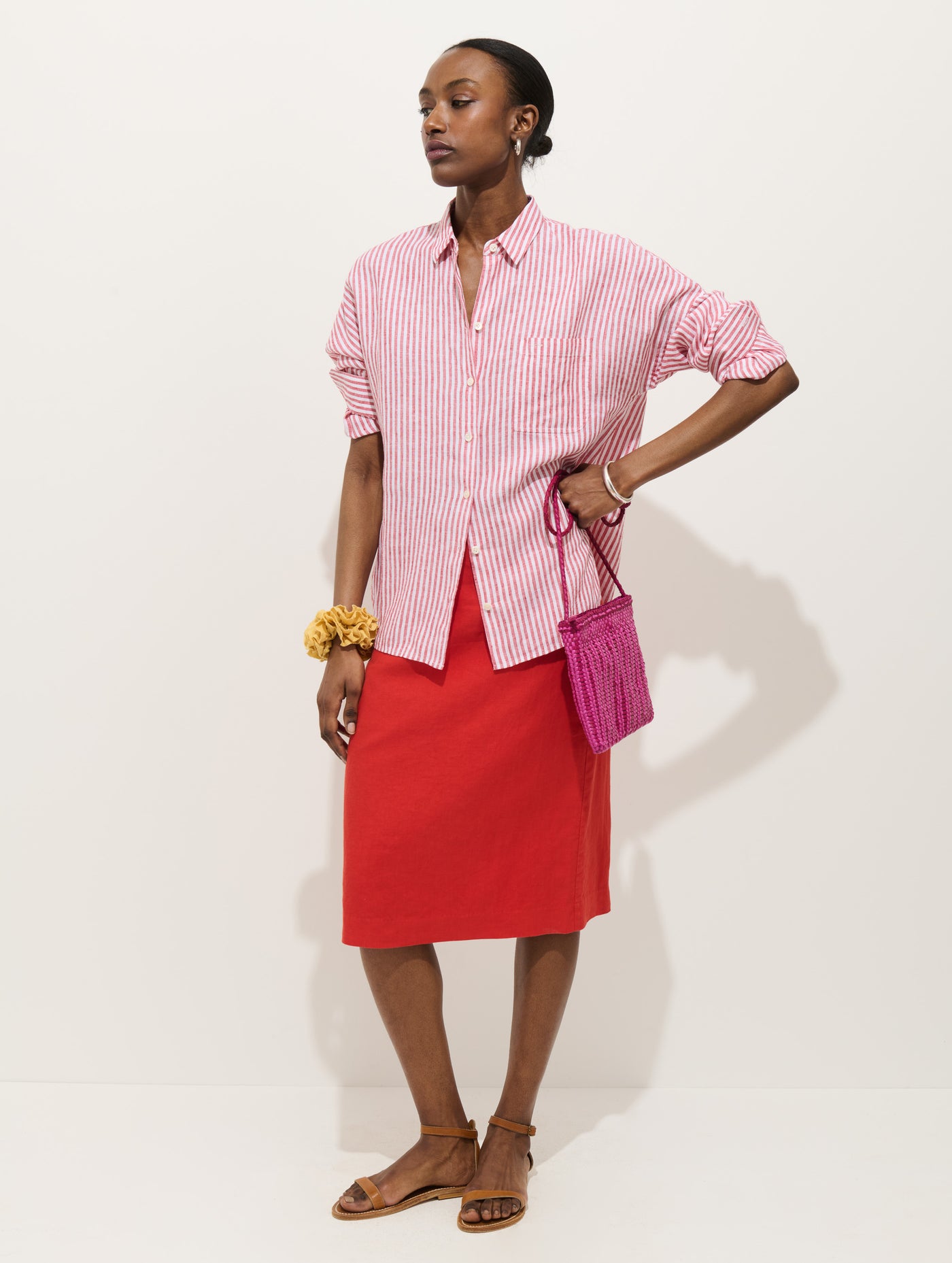 Jo Striped Shirt In Linen