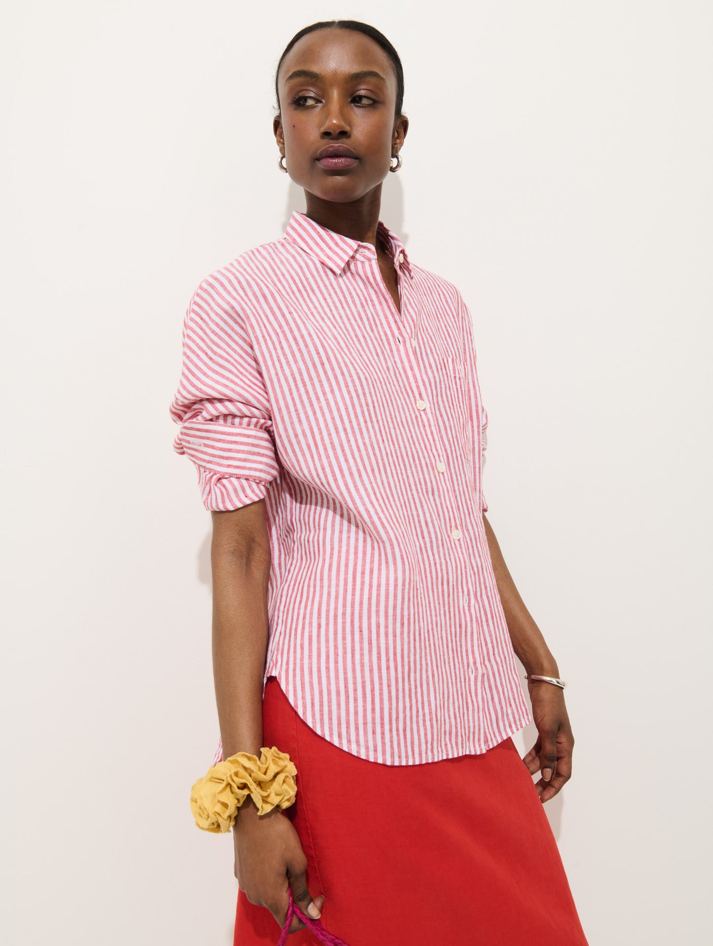 Jo Striped Shirt In Linen