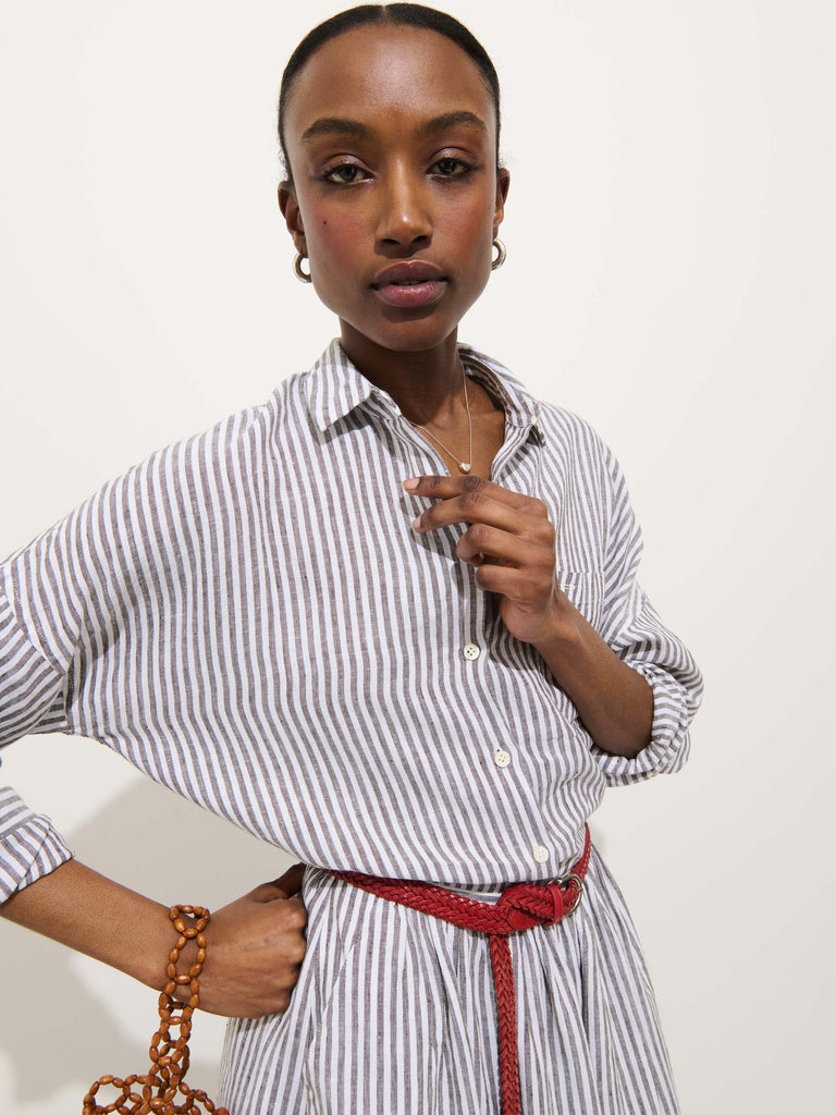 Jo Striped Shirt In Linen from Alex Mill - $185