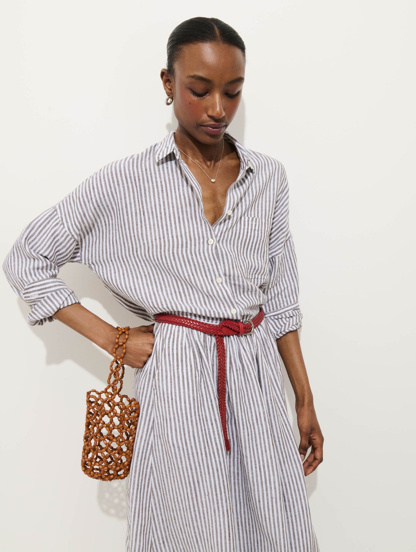 Jo Striped Shirt In Linen