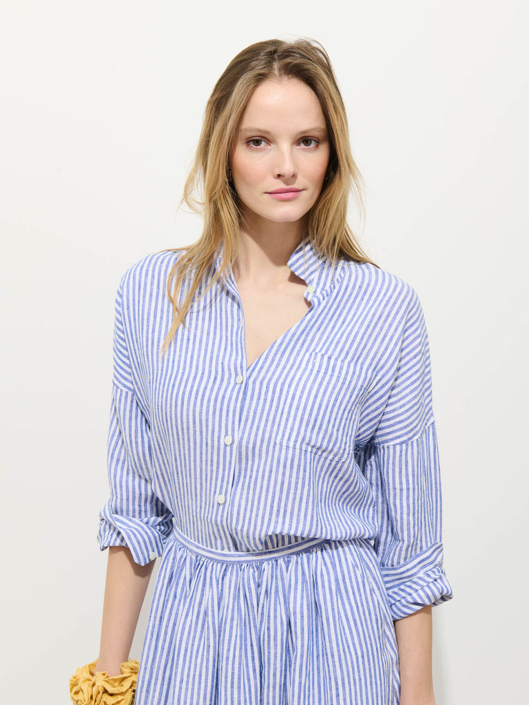 Jo Striped Shirt In Linen from Alex Mill - $185