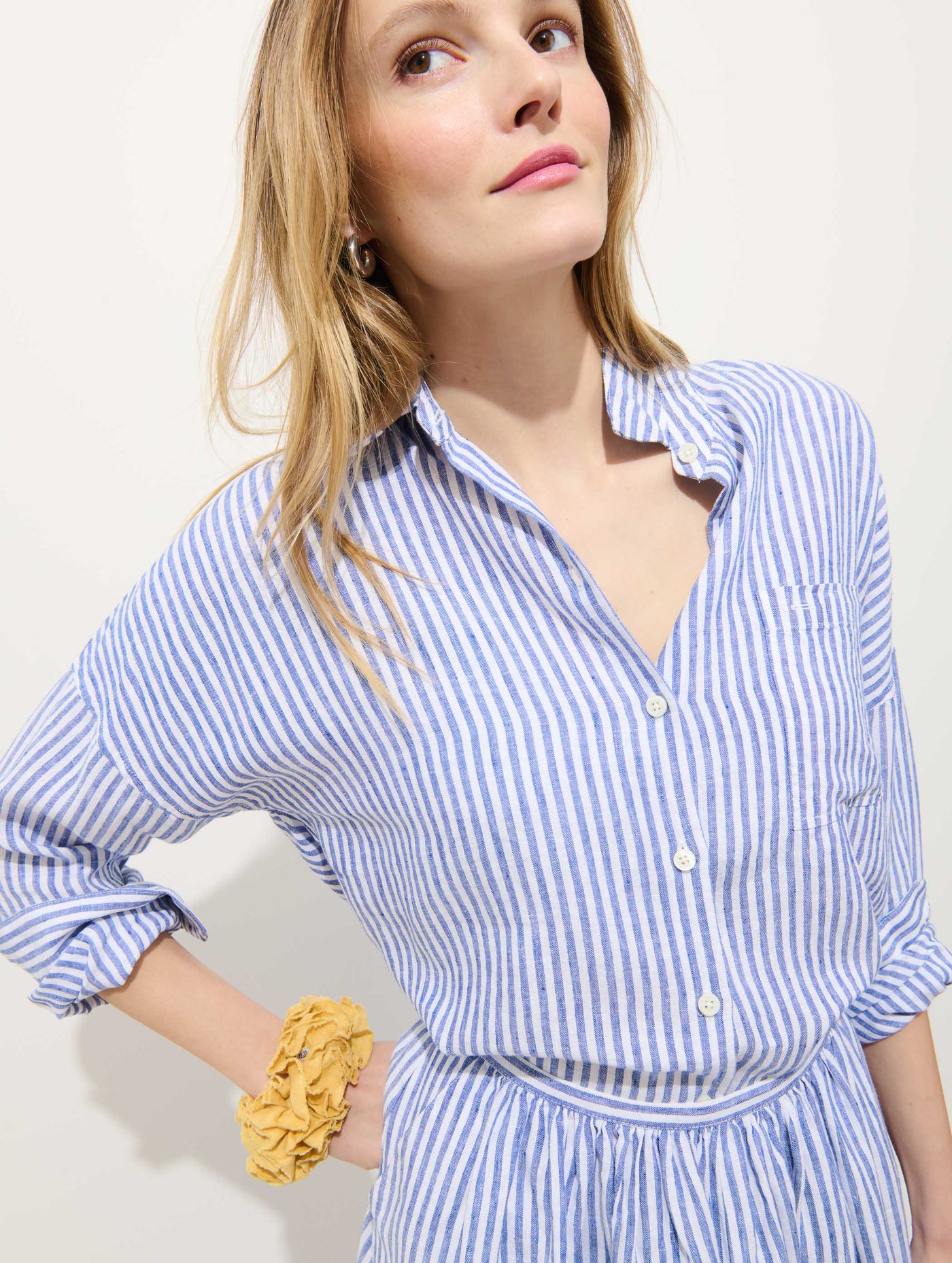 Jo Striped Shirt In Linen