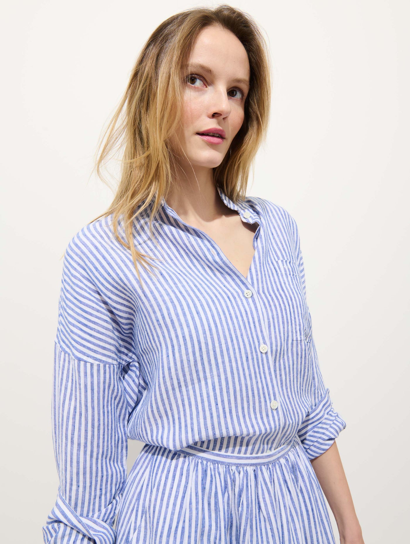 Jo Striped Shirt In Linen