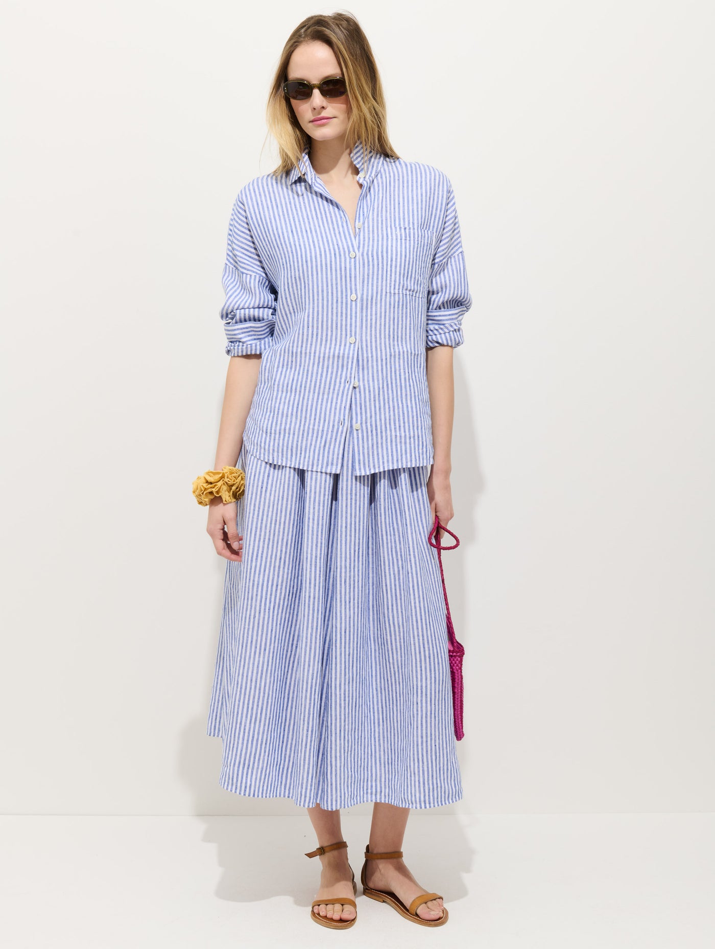 Jo Striped Shirt In Linen