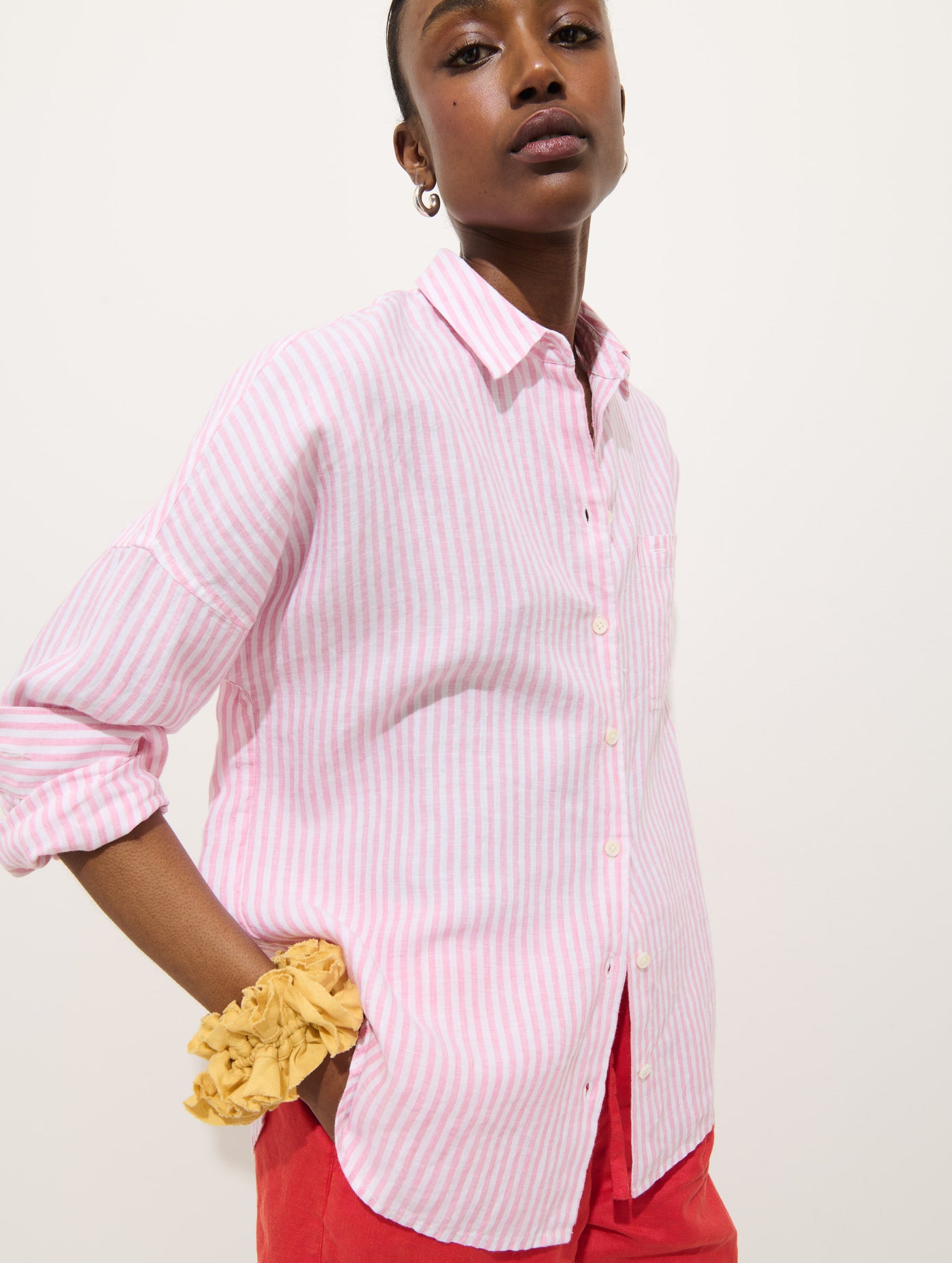 Jo Striped Shirt In Linen