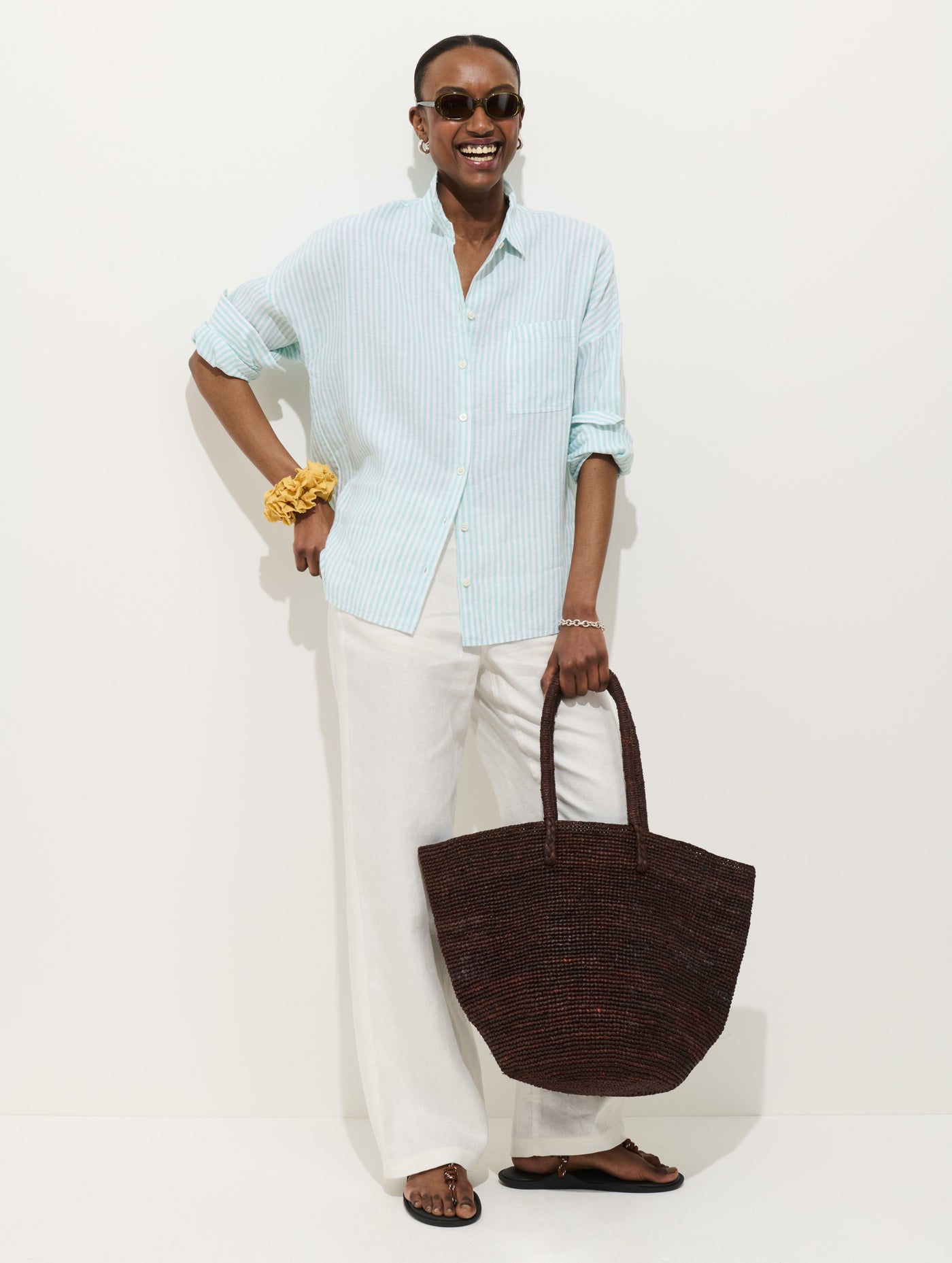 Jo Striped Shirt In Linen
