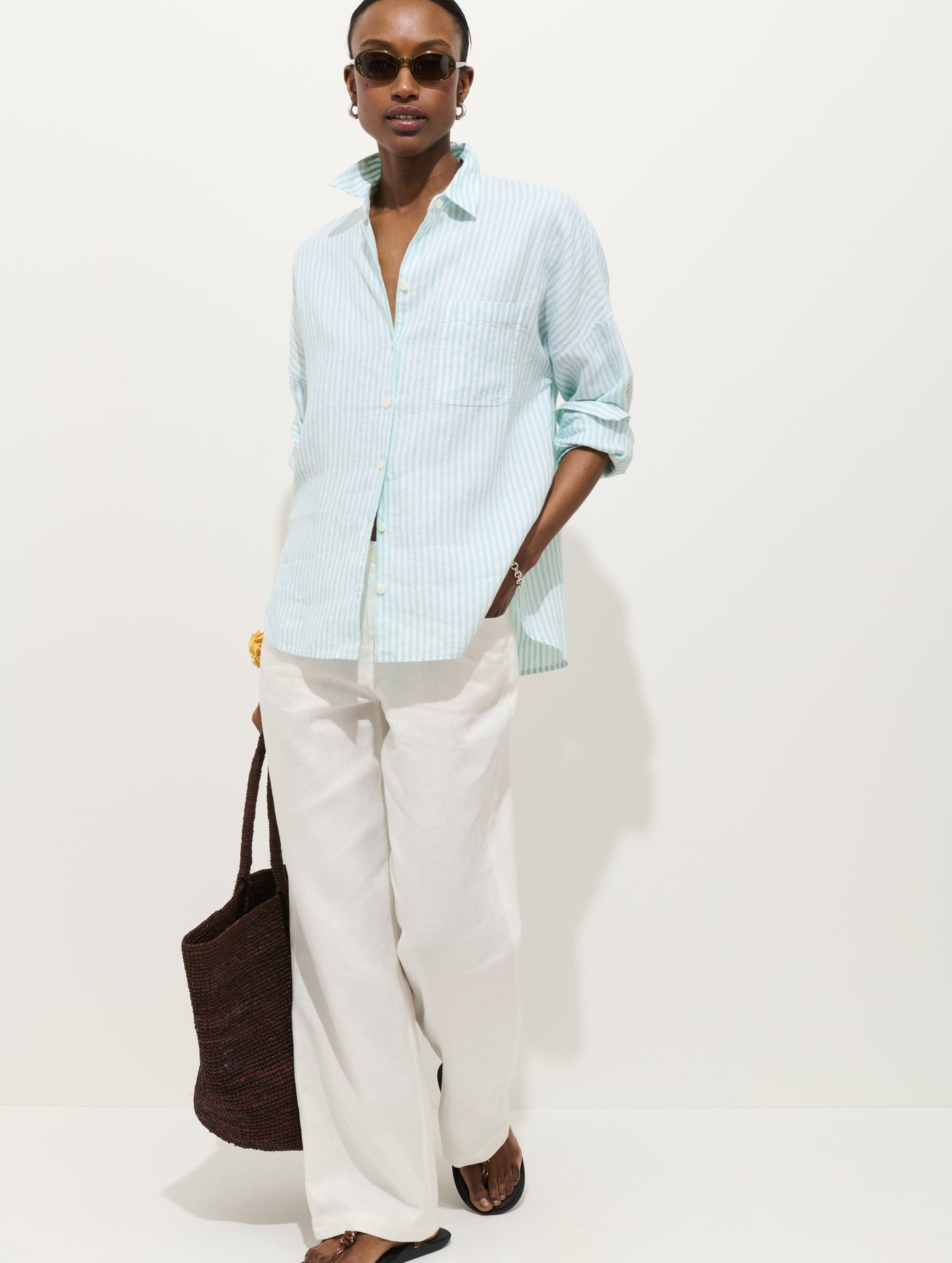 Jo Striped Shirt In Linen