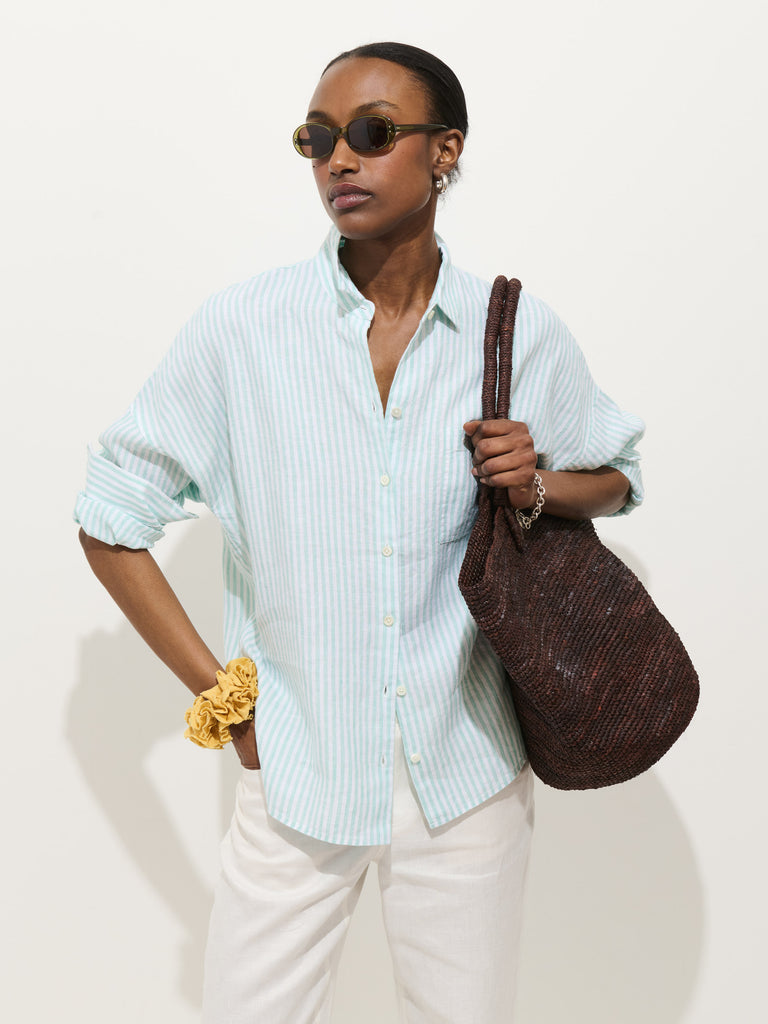 Jo Striped Shirt In Linen from Alex Mill - $185