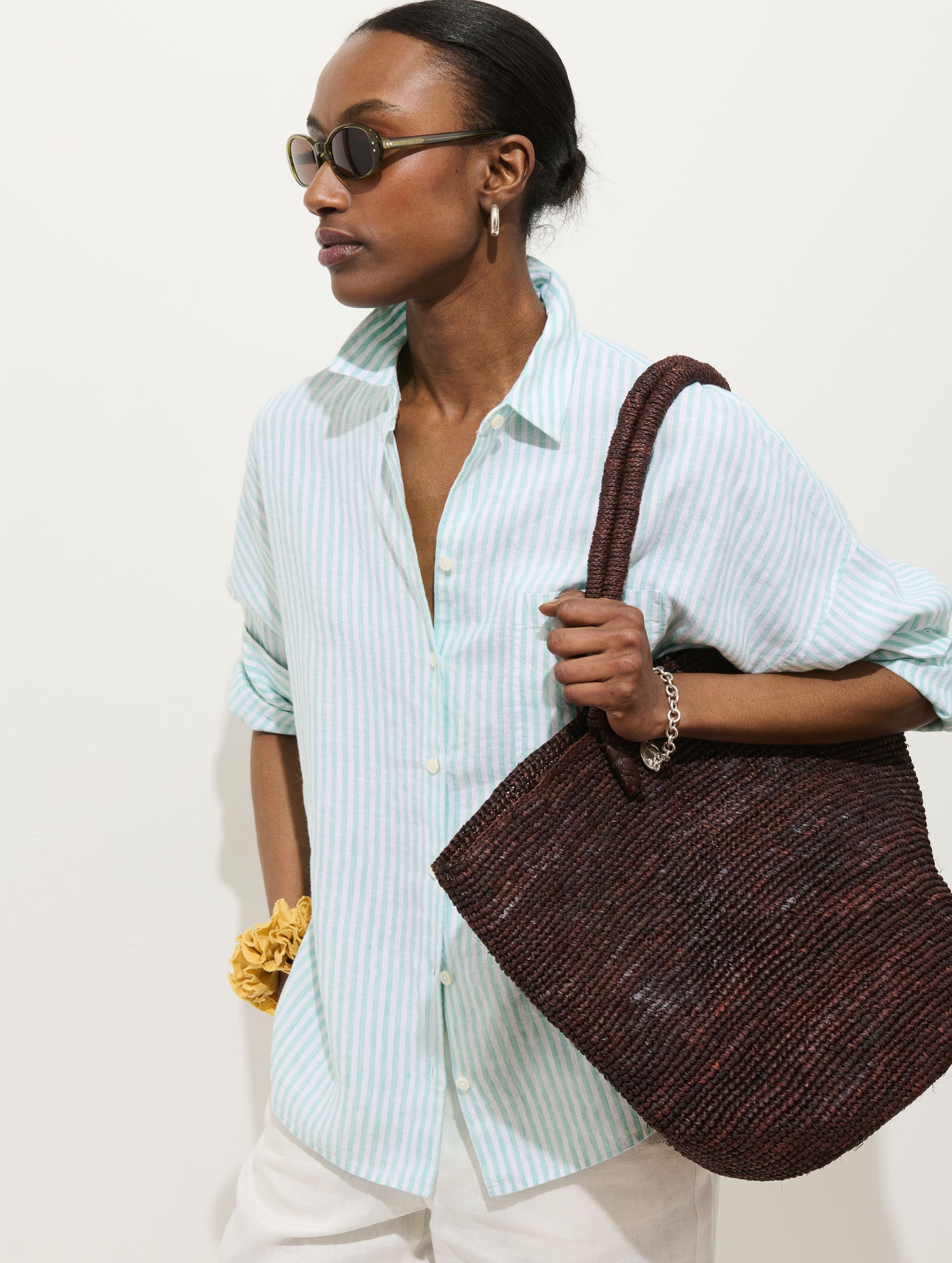 Jo Striped Shirt In Linen