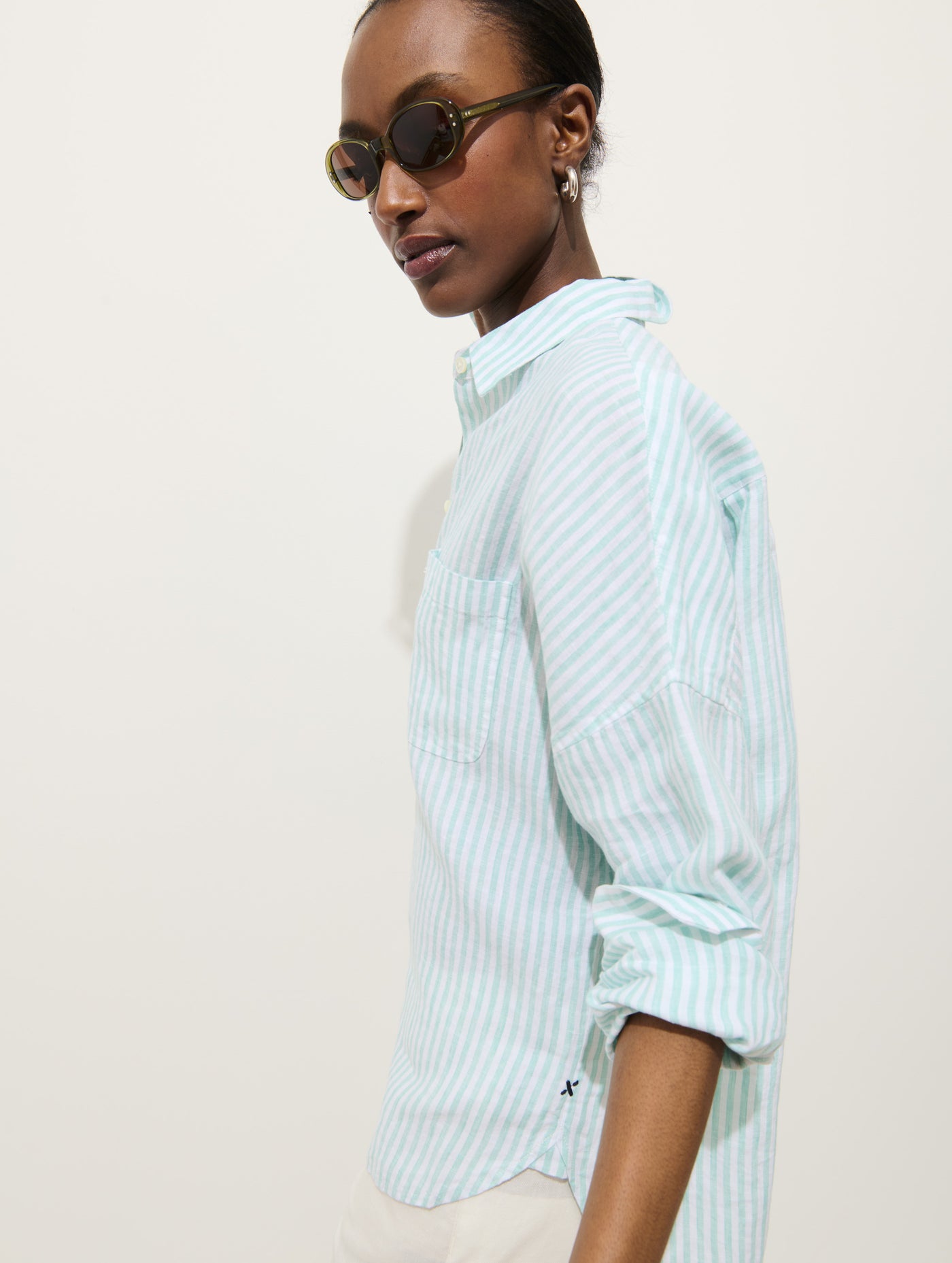 Jo Striped Shirt In Linen