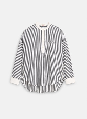 Button-Back Crewneck Sweater