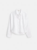 Cropped Jo Shirt In Cotton Poplin In White