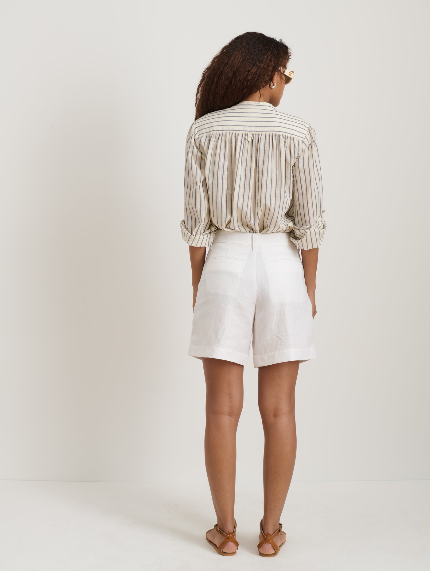 Ali Striped Top In Cotton Voile