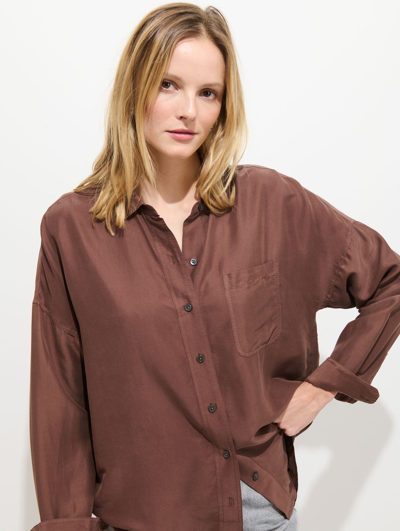 Jo Pocket Shirt In Silk