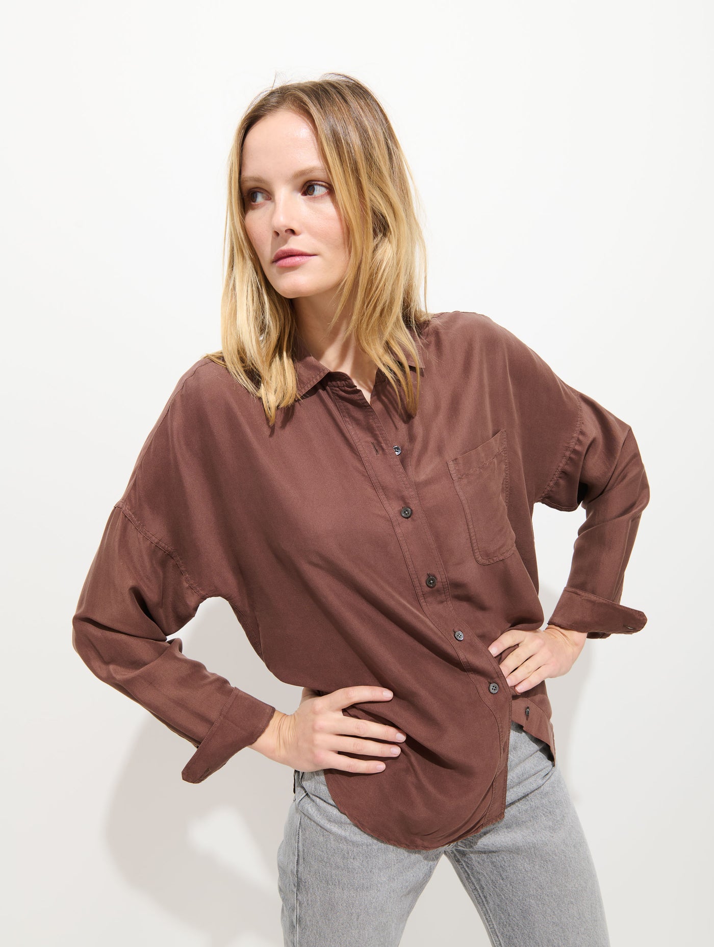 Jo Pocket Shirt In Silk