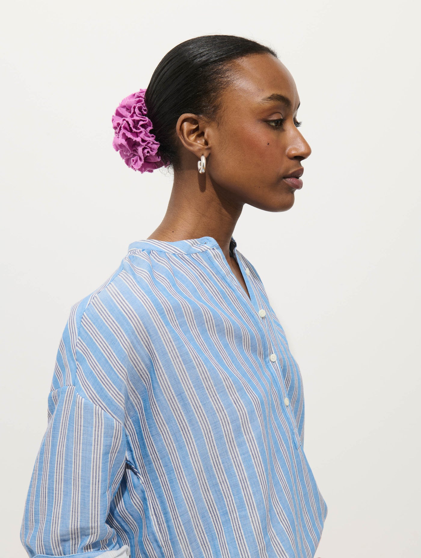 Nina Striped Popover In Double Gauze