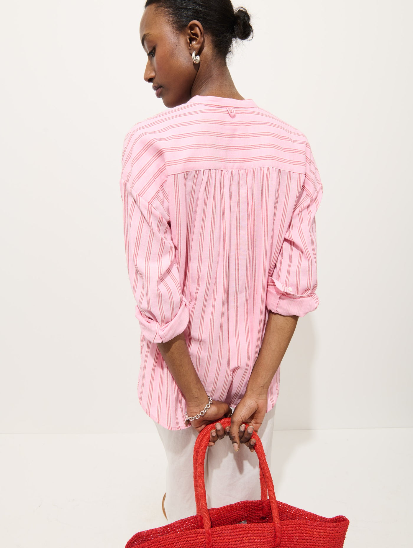 Nina Striped Popover In Double Gauze