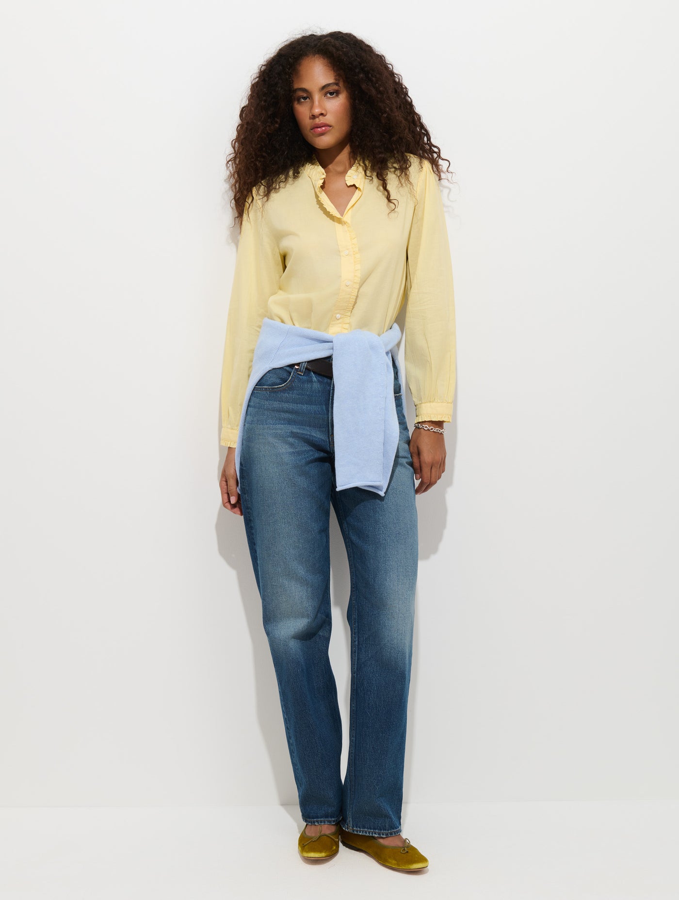 Chantilly Ruffle Shirt In Cotton Voile