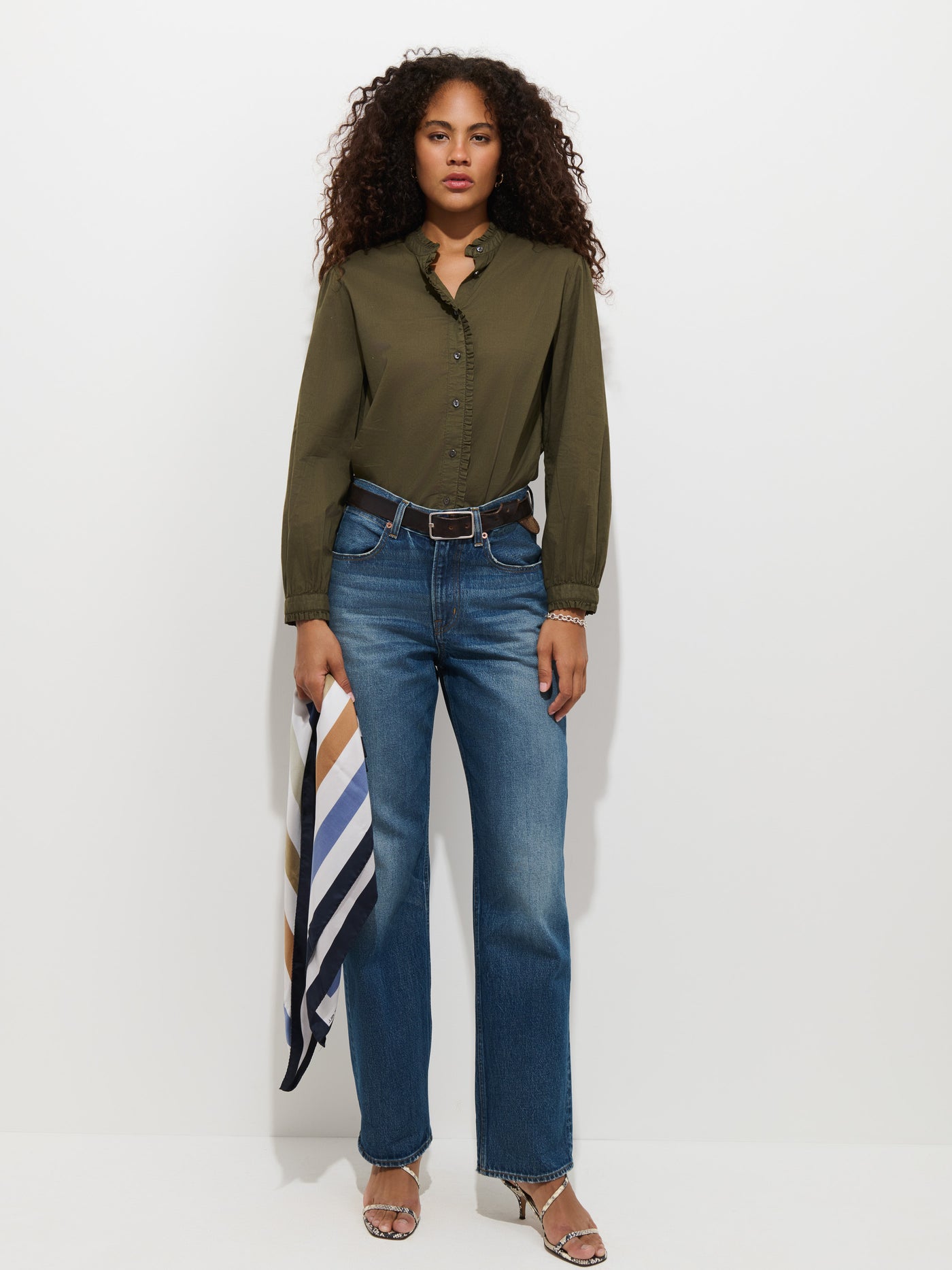 Chantilly Ruffle Shirt In Cotton Voile