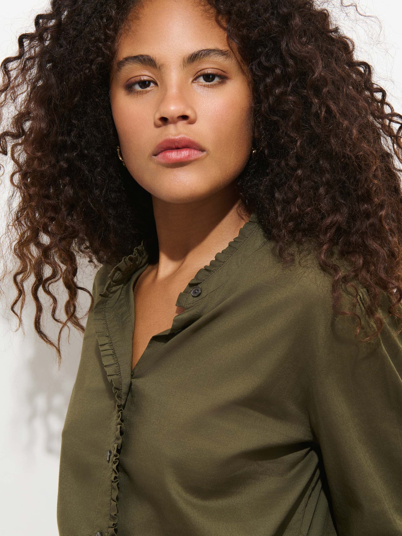 Chantilly Ruffle Shirt In Cotton Voile