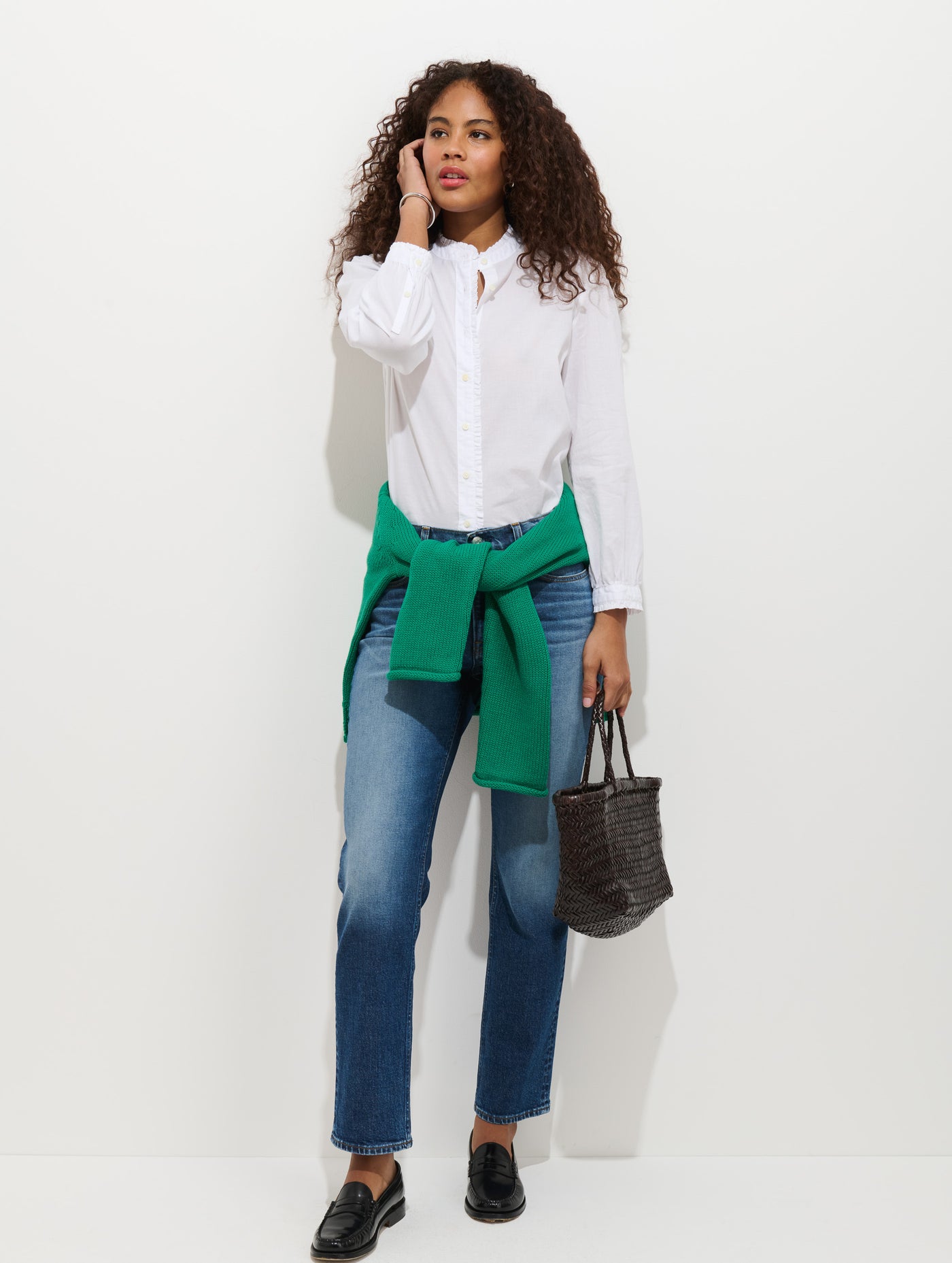 Chantilly Ruffle Shirt In Cotton Voile