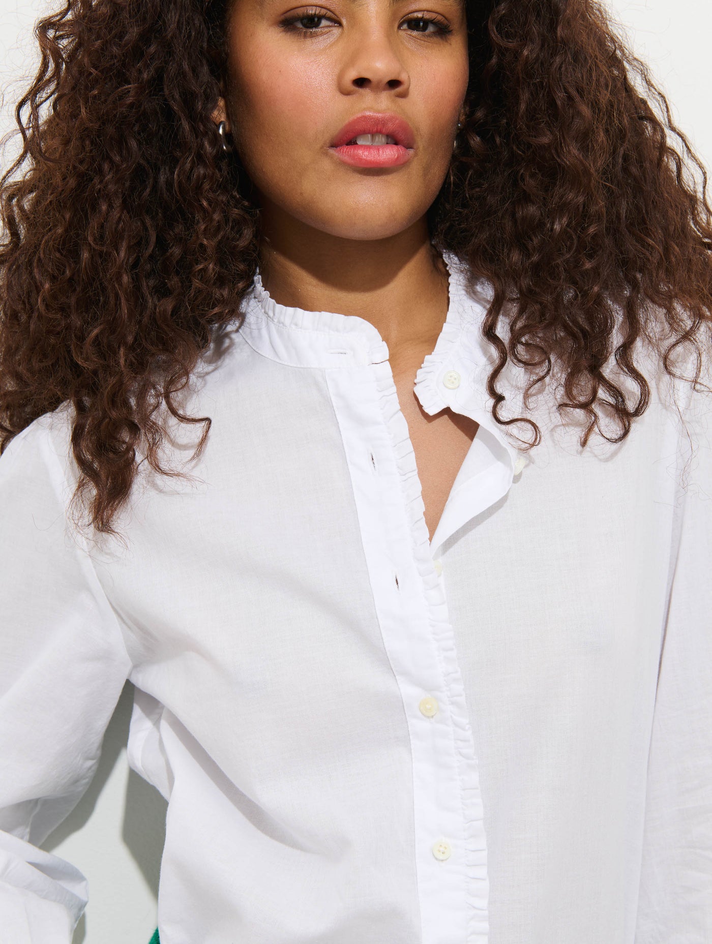 Chantilly Ruffle Shirt In Cotton Voile