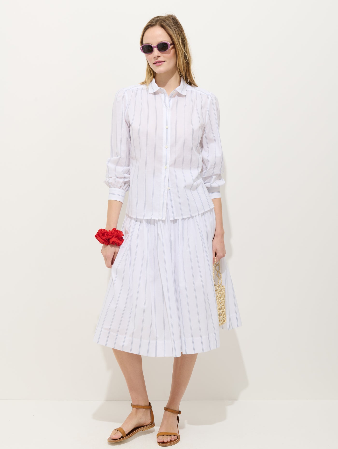 Hannah Striped Shirt In Cotton Voile