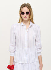 Hannah Striped Shirt In Cotton Voile