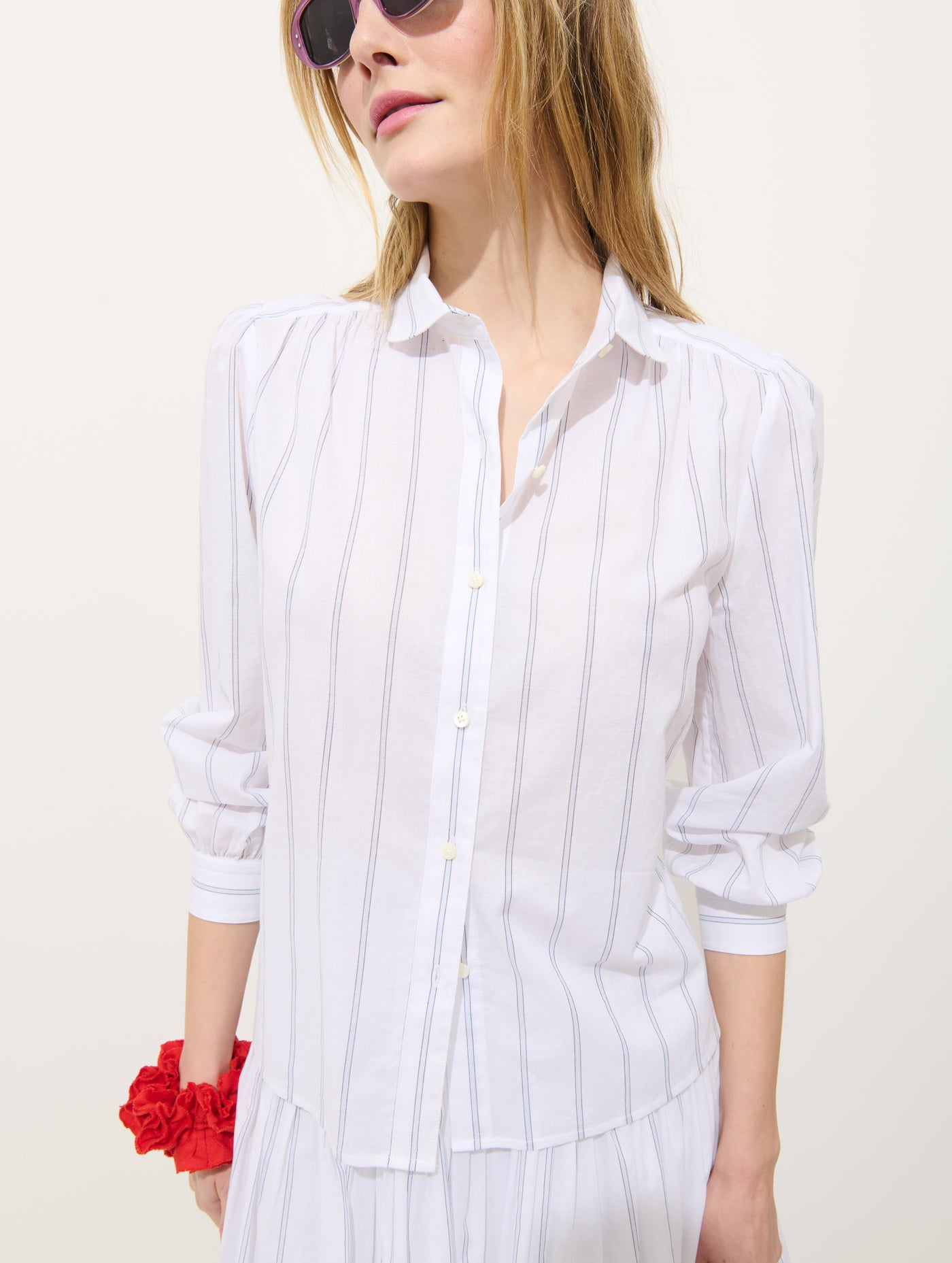 Hannah Striped Shirt In Cotton Voile