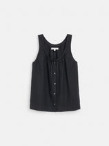 Sidney Top In Linen In Black