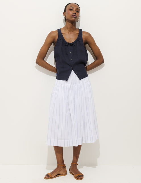 Hannah Striped Skirt In Cotton Voile