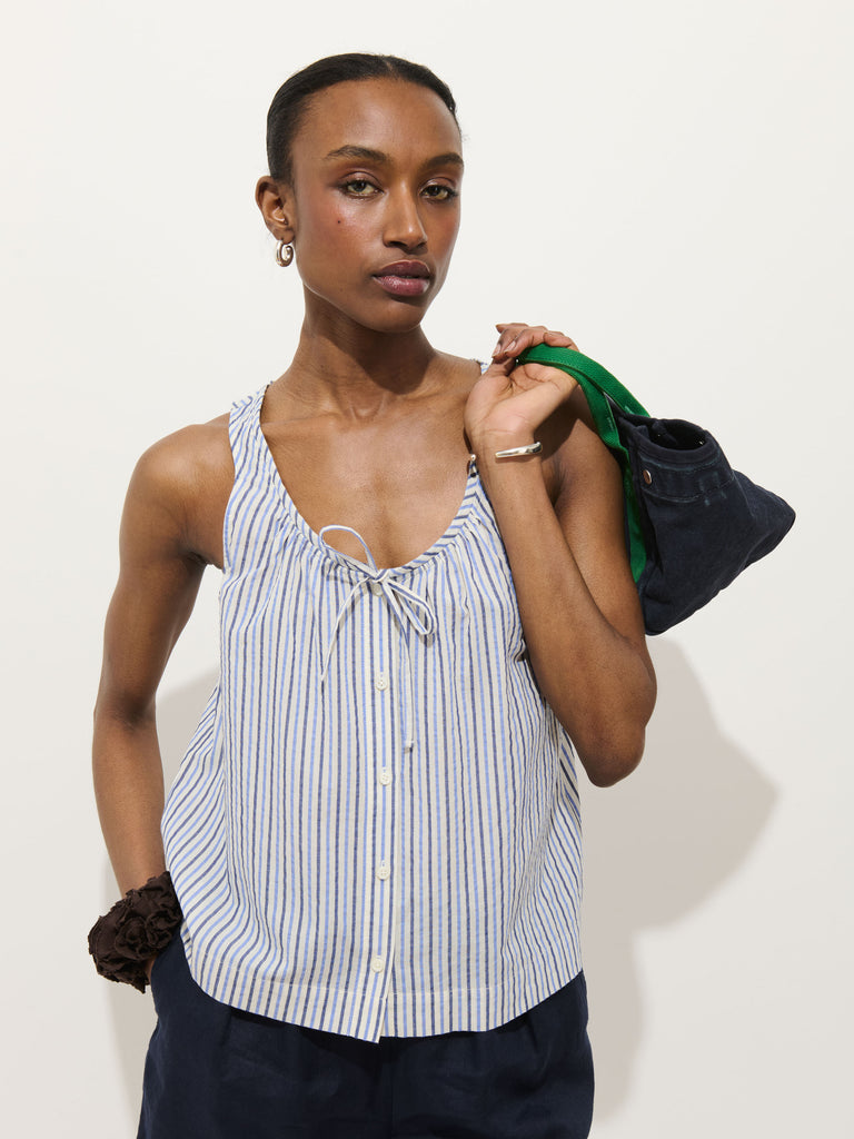 Sidney Stripe Top In Seersucker from Alex Mill - $150