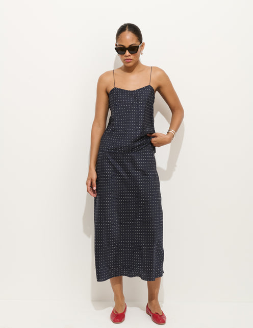 Amelia Polka Dot Skirt In Silk
