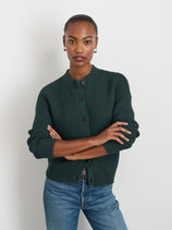 Nico Chunky Cardigan In Dark Spruce