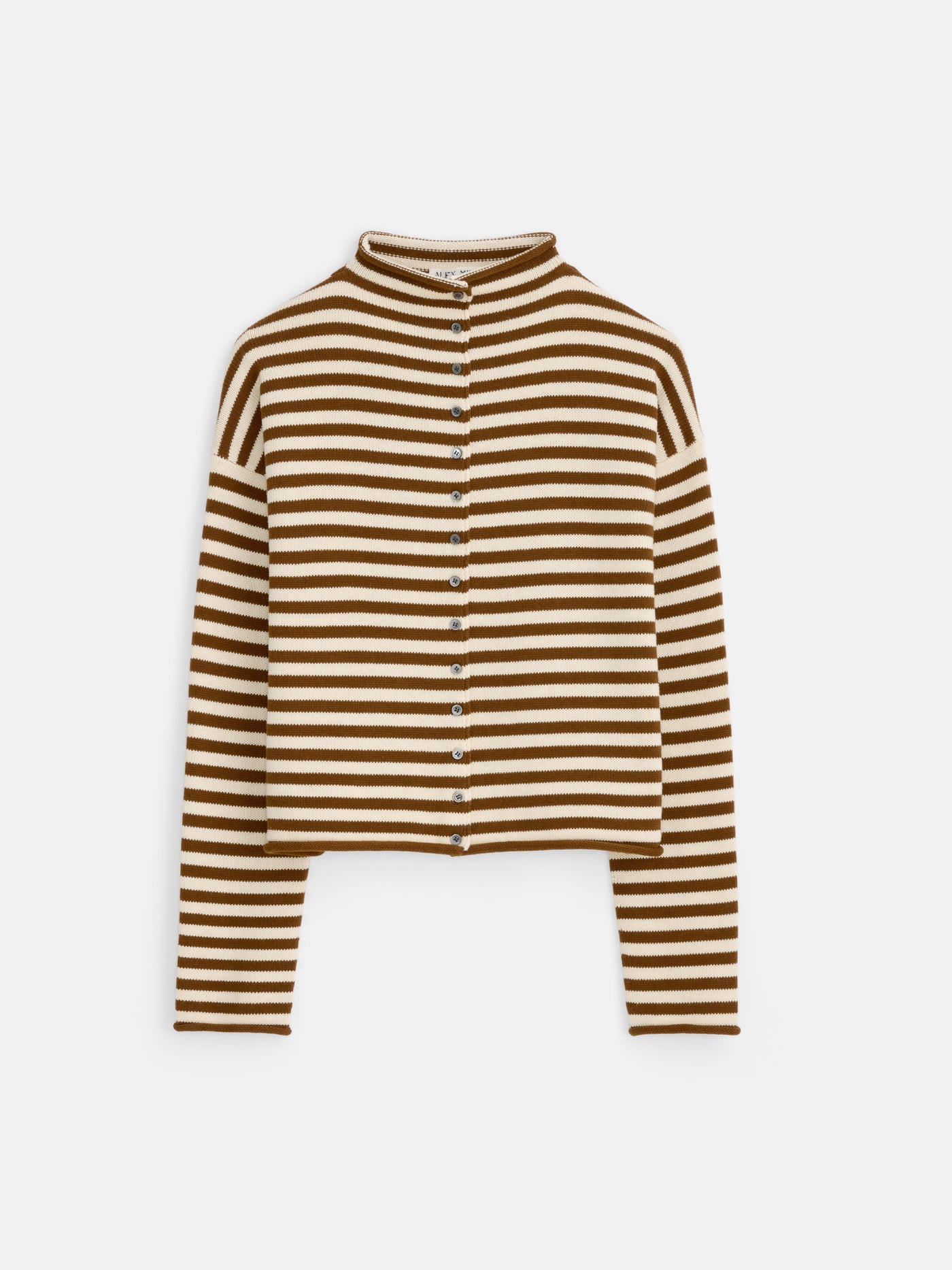 Taylor Striped Cardigan In Cotton Cashmere