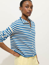 Taylor Striped Cardigan In Cotton Cashmere