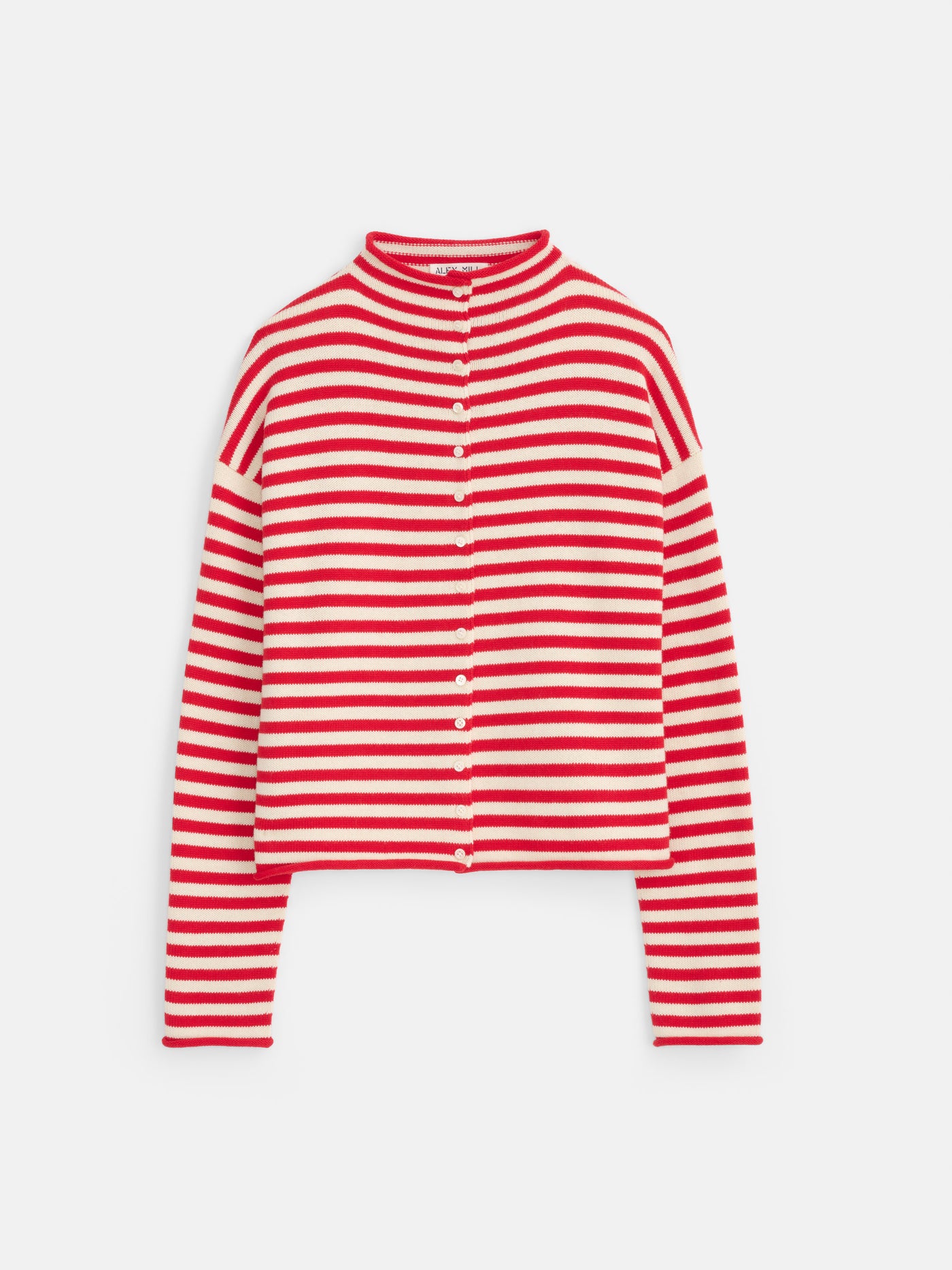 Taylor Striped Cardigan In Cotton Cashmere