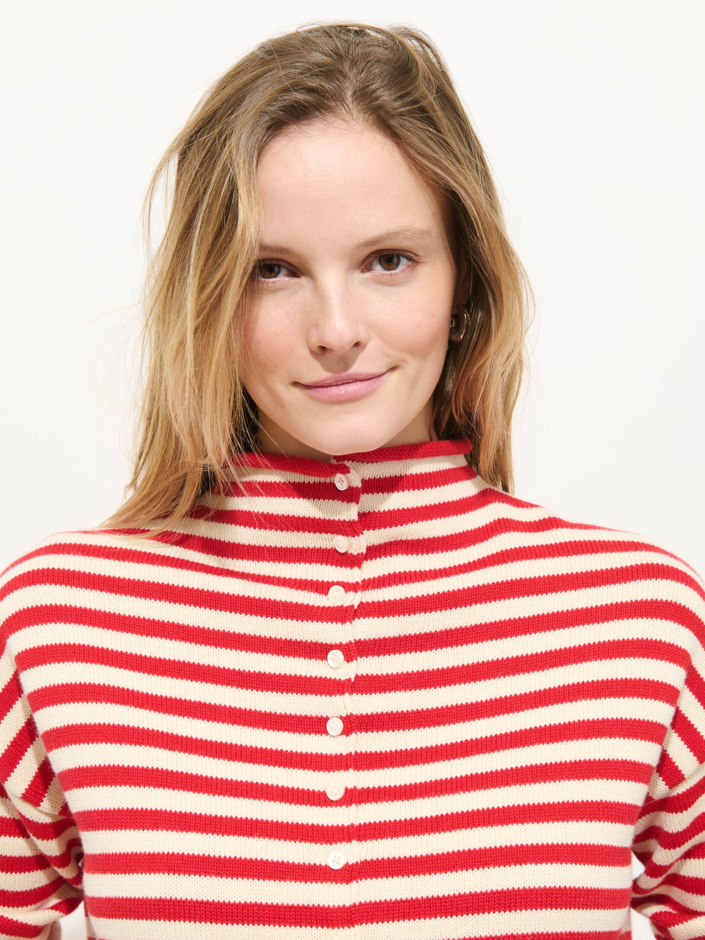 Taylor Striped Cardigan In Cotton Cashmere